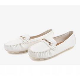 Mocassins de bailarina de couro ecológico branco FM3102A 2