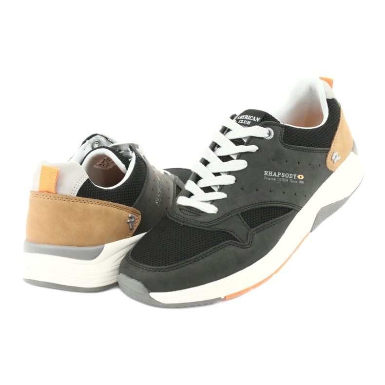 Tênis esportivos masculinos negros American Club RH19 preto 4