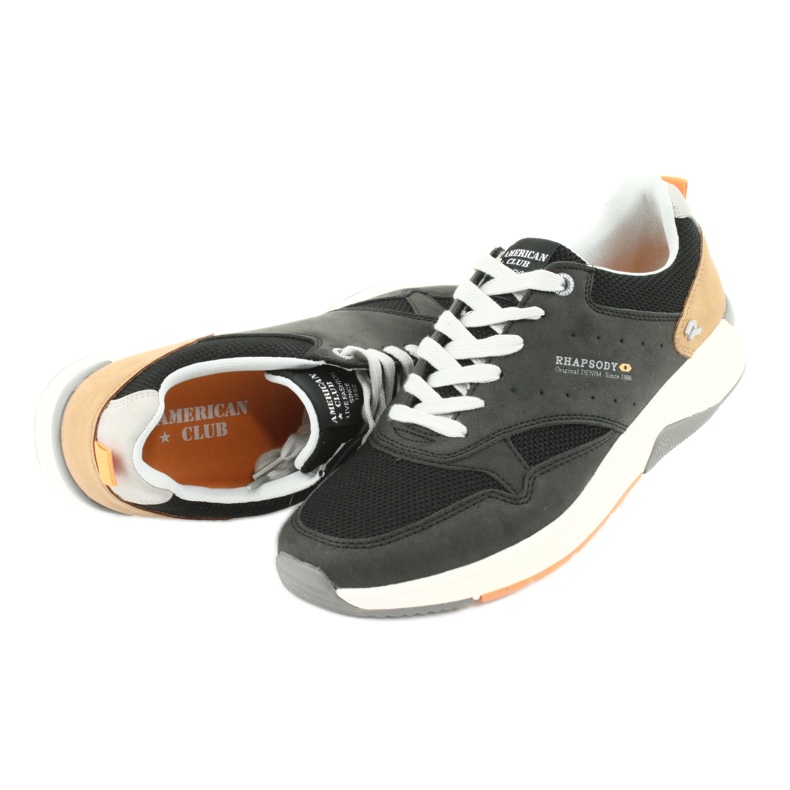 Tênis esportivos masculinos negros American Club RH19 preto 3