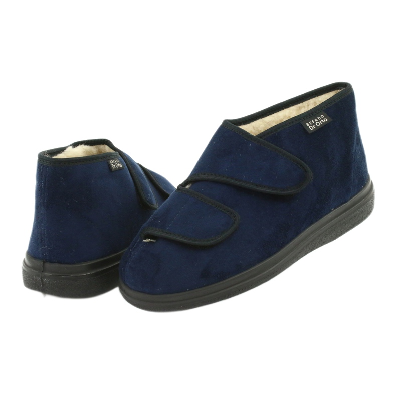 Sapatos de pele de carneiro Befado 986D010 azul marinho 4