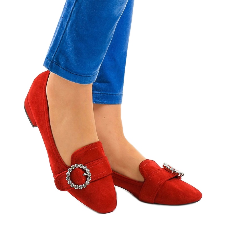 Salto alto camurça vermelha L419 vermelho 1