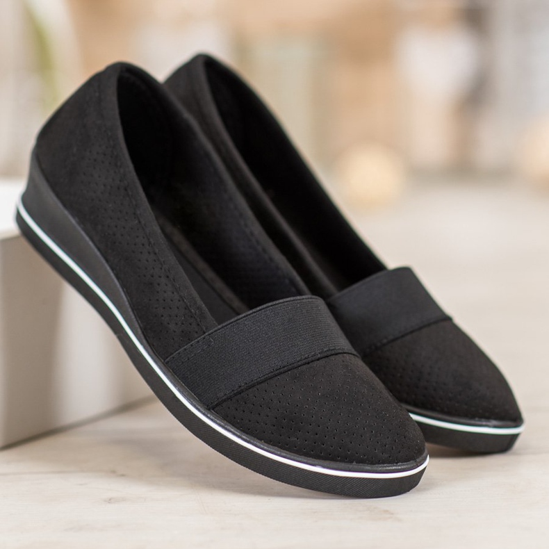 SHELOVET Black Ballerina On Wedge preto 2