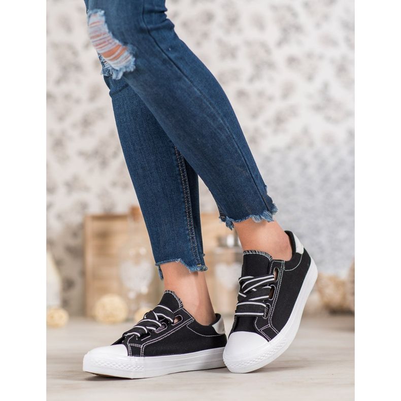 SHELOVET Tênis Têxteis Confortáveis preto 1