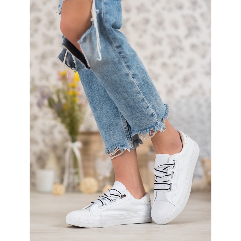 SHELOVET Tênis Têxteis Confortáveis branco 2