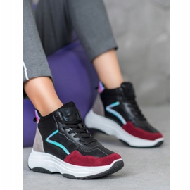 Ideal Shoes Botas altas na plataforma preto multicolorido 1