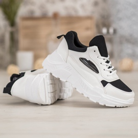 SHELOVET Tênis Confortáveis branco preto 1