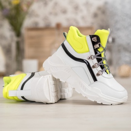 Ideal Shoes Botas da moda branco multicolorido amarelo 1