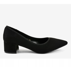 Bombas de camurça preta no pilar L436 preto 2