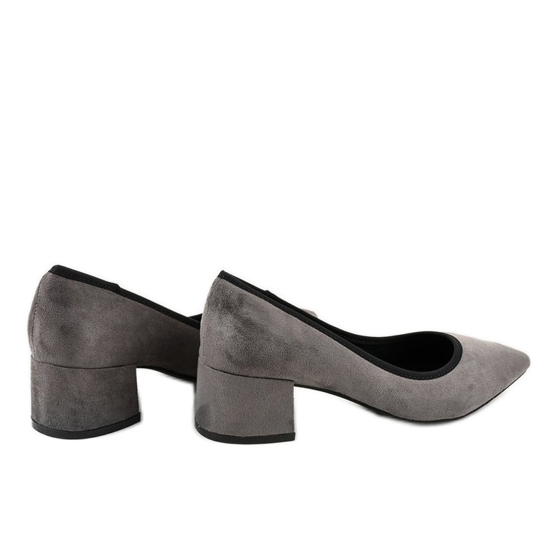 Bombas de camurça cinza no pilar L436 amarelo 1