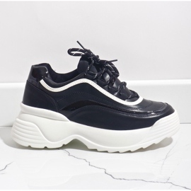 Tênis esportivos preto de couro ecológico 7918-Y 2