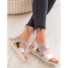 SHELOVET Sandálias de Prata Confortáveis cinza 2