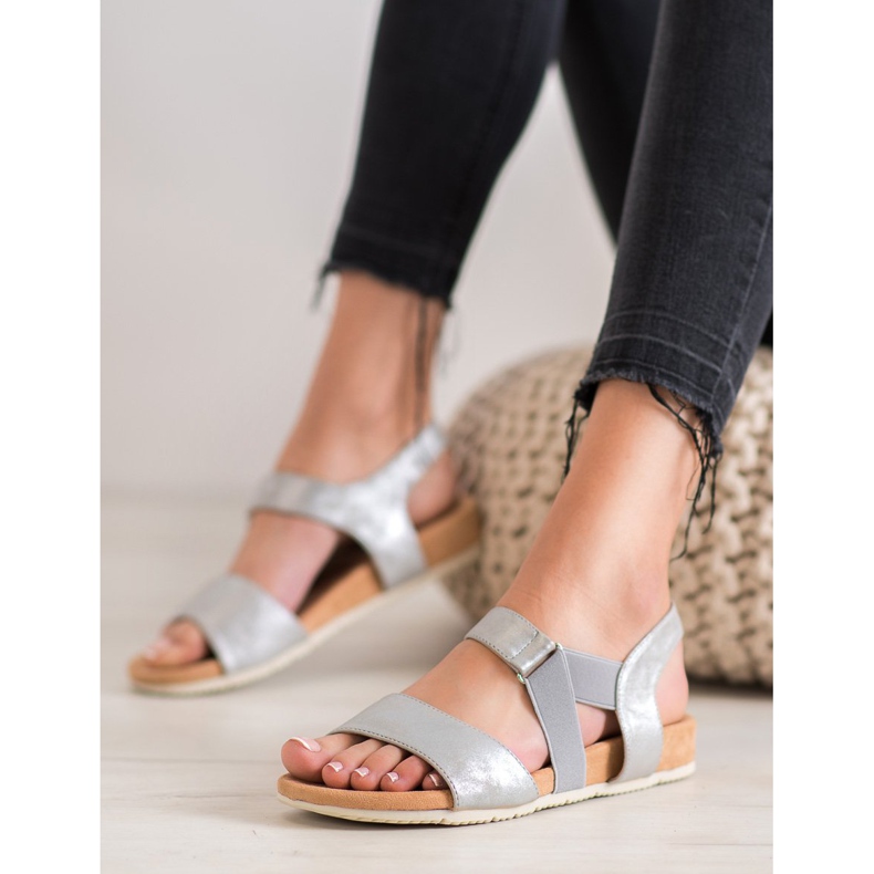 SHELOVET Sandálias de Prata Confortáveis cinza 1