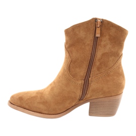 M.Daszyński Botas de cowboy femininas casuais Daszyński 1921, camurça castanho 2