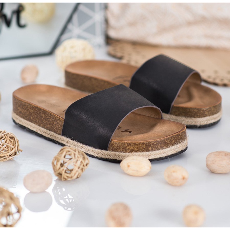 Goodin Chinelos pretos elegantes 2