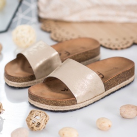 Goodin Chinelos dourados elegantes 1