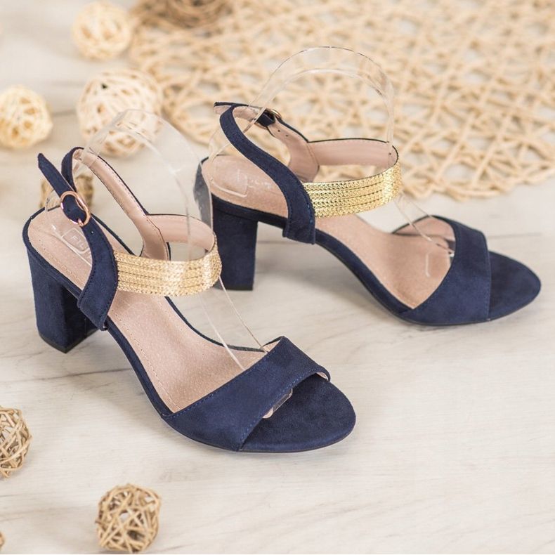 Filippo Sandálias com cinto de ouro azul amarelo 2