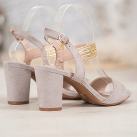 Filippo Sandálias com cinto de ouro cinza amarelo 1