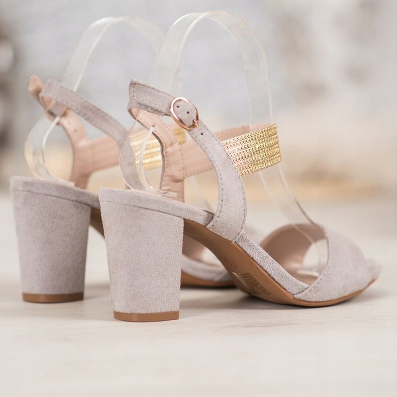 Filippo Sandálias com cinto de ouro cinza amarelo 1