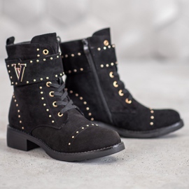 SDS Trabalhadores de camurça elegantes preto 1