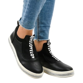 Tênis preto de lycra deslizante 1155-Y 1