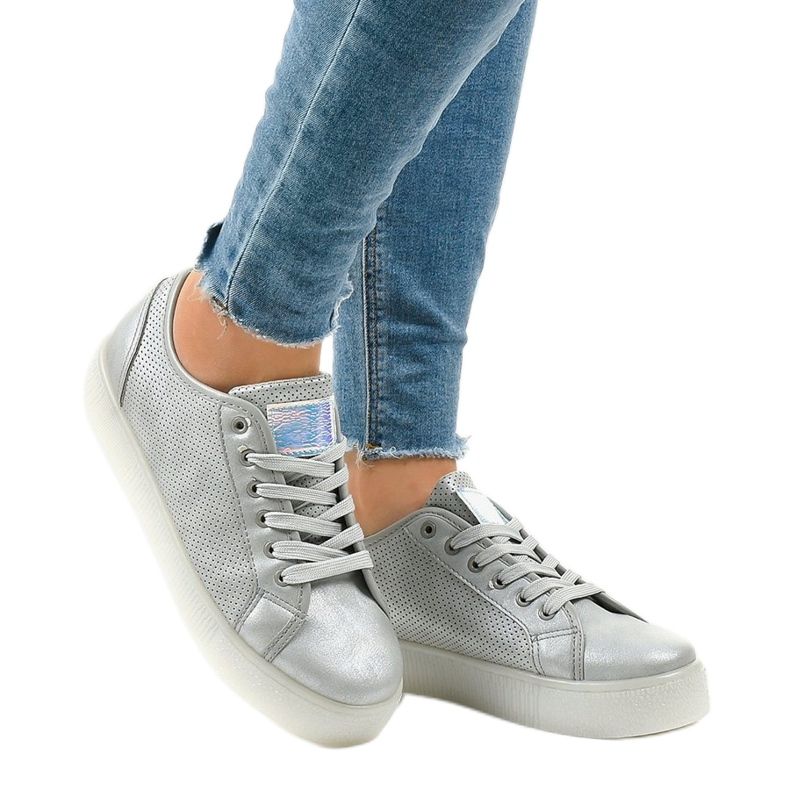 Tênis feminino cinza creepersy F-2969 1