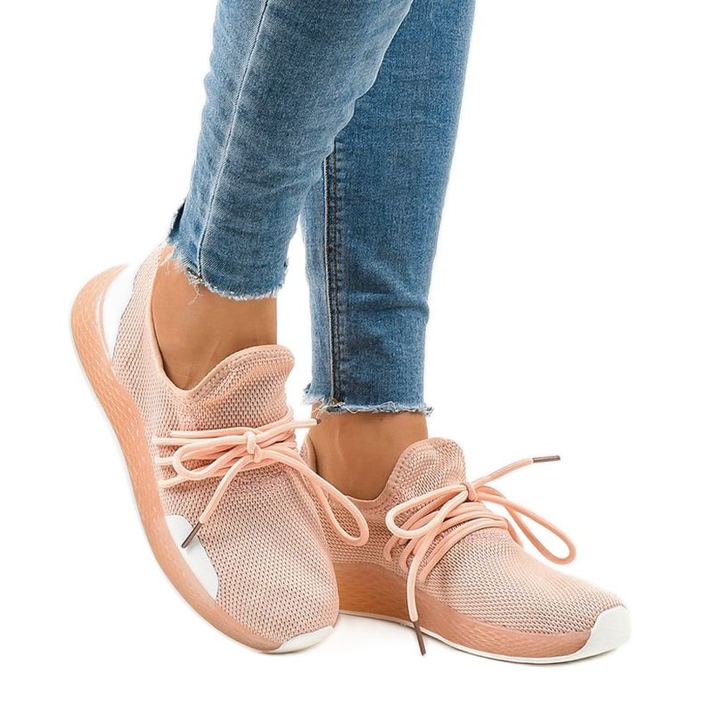 Calçados esportivos femininos rosa B-6851 1