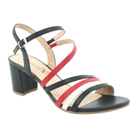 Sapatos femininos Caprice sandálias 28304 branco vermelho azul marinho 1