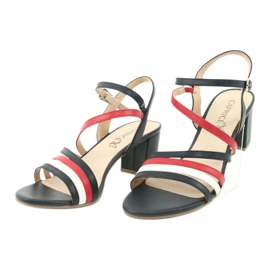 Sapatos femininos Caprice sandálias 28304 branco vermelho azul marinho 3