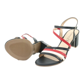 Sapatos femininos Caprice sandálias 28304 branco vermelho azul marinho 5