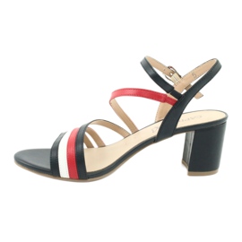 Sapatos femininos Caprice sandálias 28304 branco vermelho azul marinho 2