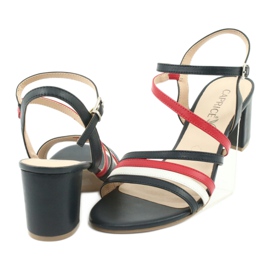 Sapatos femininos Caprice sandálias 28304 branco vermelho azul marinho 4