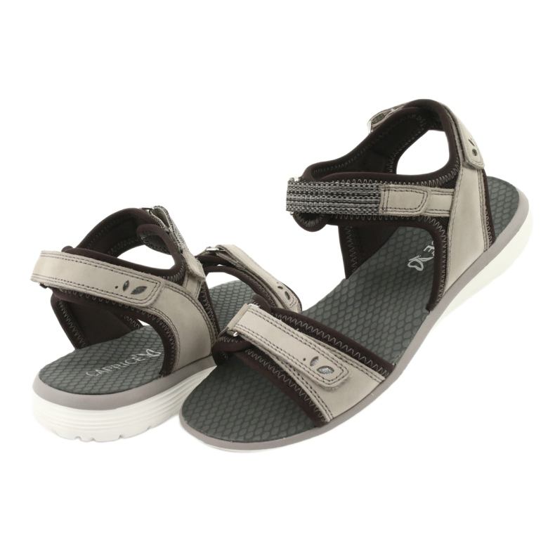 Sandálias esportivas confortáveis ​​Caprice 28606 bege marrom 4