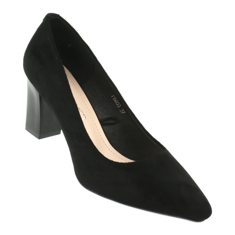 Sapatos de camurça com salto alto Sergio Leone PB403 preto 1