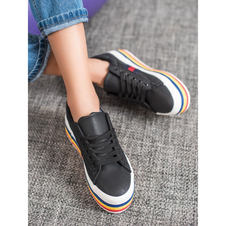 SHELOVET Calçados esportivos na plataforma preto multicolorido 2
