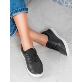 SHELOVET Tênis leves com couro ecológico preto 1