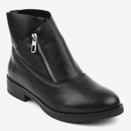 Botas pretas rasas, botas Chelsea isoladas 20195-1 preto 1