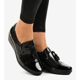 Sapatos pretos de cunha 7-9022 cinza 2