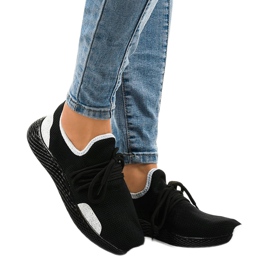 Calçados esportivos femininos negros B-6851 preto 2