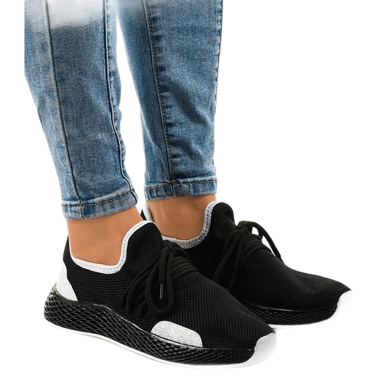 Calçados esportivos femininos negros B-6851 preto 1