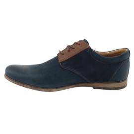 Riko Sapatos de couro masculino 777 azul marinho 2