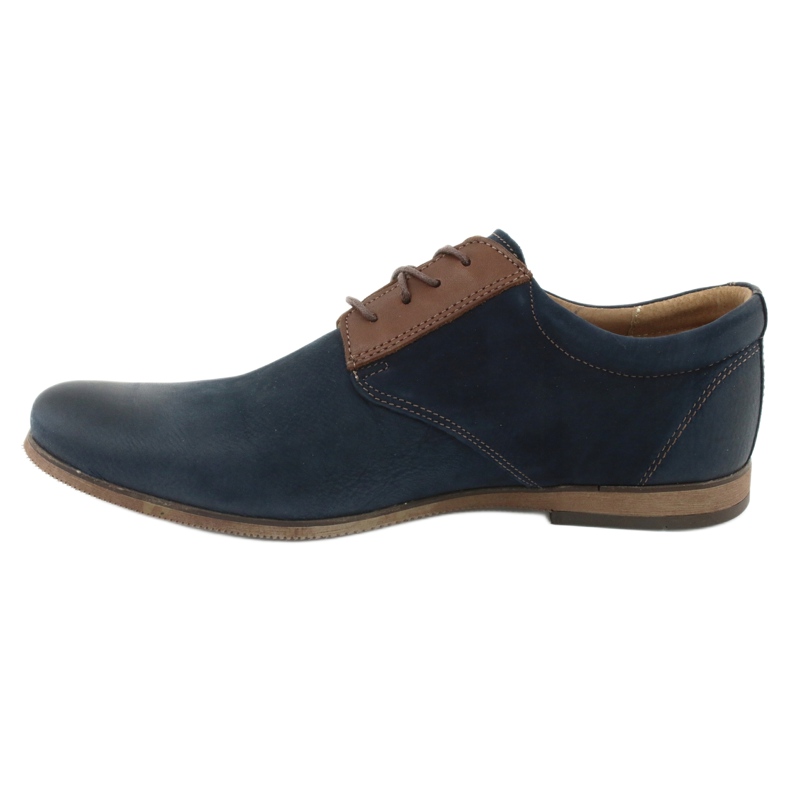 Riko Sapatos de couro masculino 777 azul marinho 2