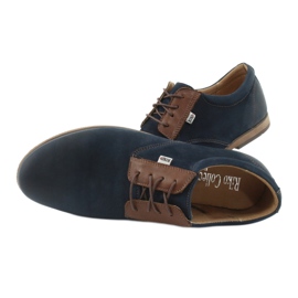 Riko Sapatos de couro masculino 777 azul marinho 6