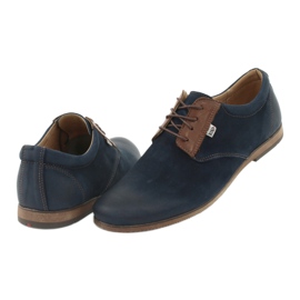 Riko Sapatos de couro masculino 777 azul marinho 4