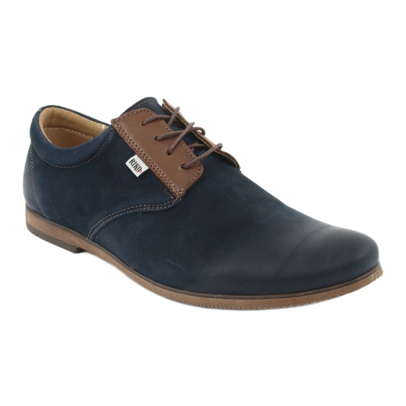 Riko Sapatos de couro masculino 777 azul marinho 1