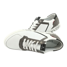 Sapatos desportivos em pele Badura 3361 branco preto cinza 2