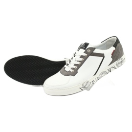 Sapatos desportivos em pele Badura 3361 branco preto cinza 1