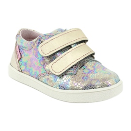 Sapatos de couro holográfico para meninas para velcro 1327 roxo mazurek 1