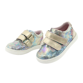 Sapatos de couro holográfico para meninas para velcro 1327 roxo mazurek 3