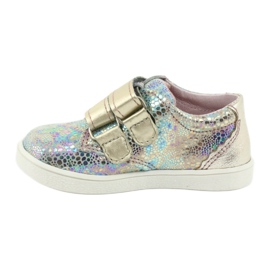 Sapatos de couro holográfico para meninas para velcro 1327 roxo mazurek 2