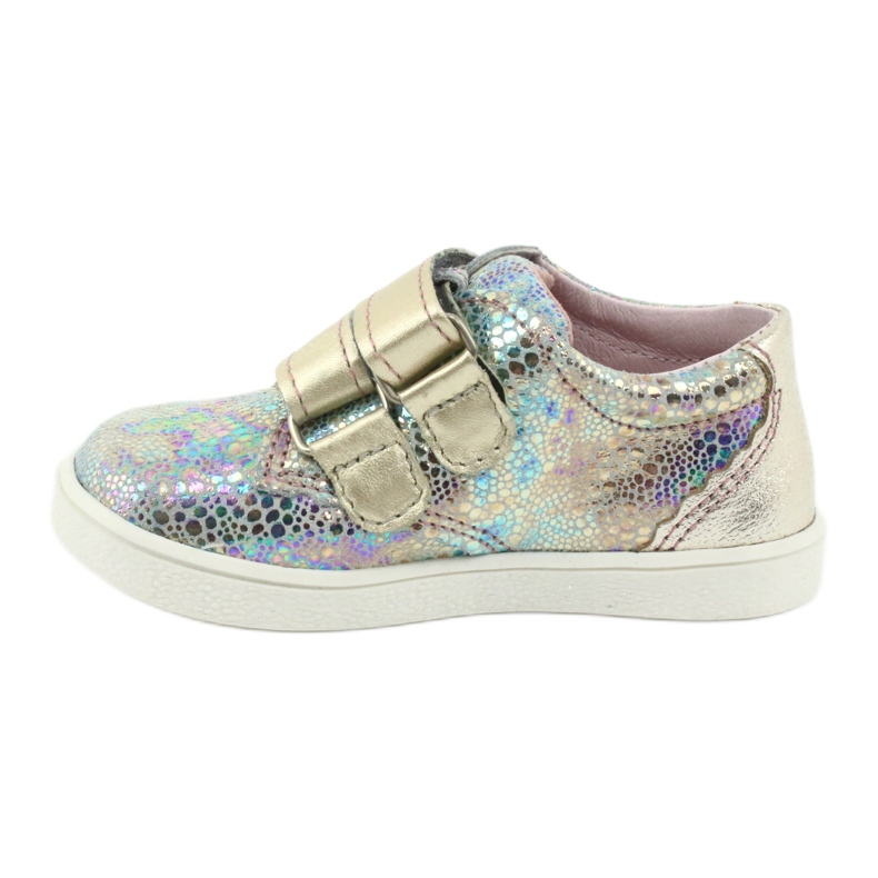 Sapatos de couro holográfico para meninas para velcro 1327 roxo mazurek 2